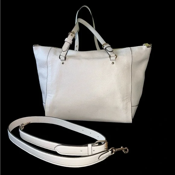 Authentic Coach C5690 “Kleo” Large Carryall Pebbled Leather Handbag in Chalk - Picture 8 of 12